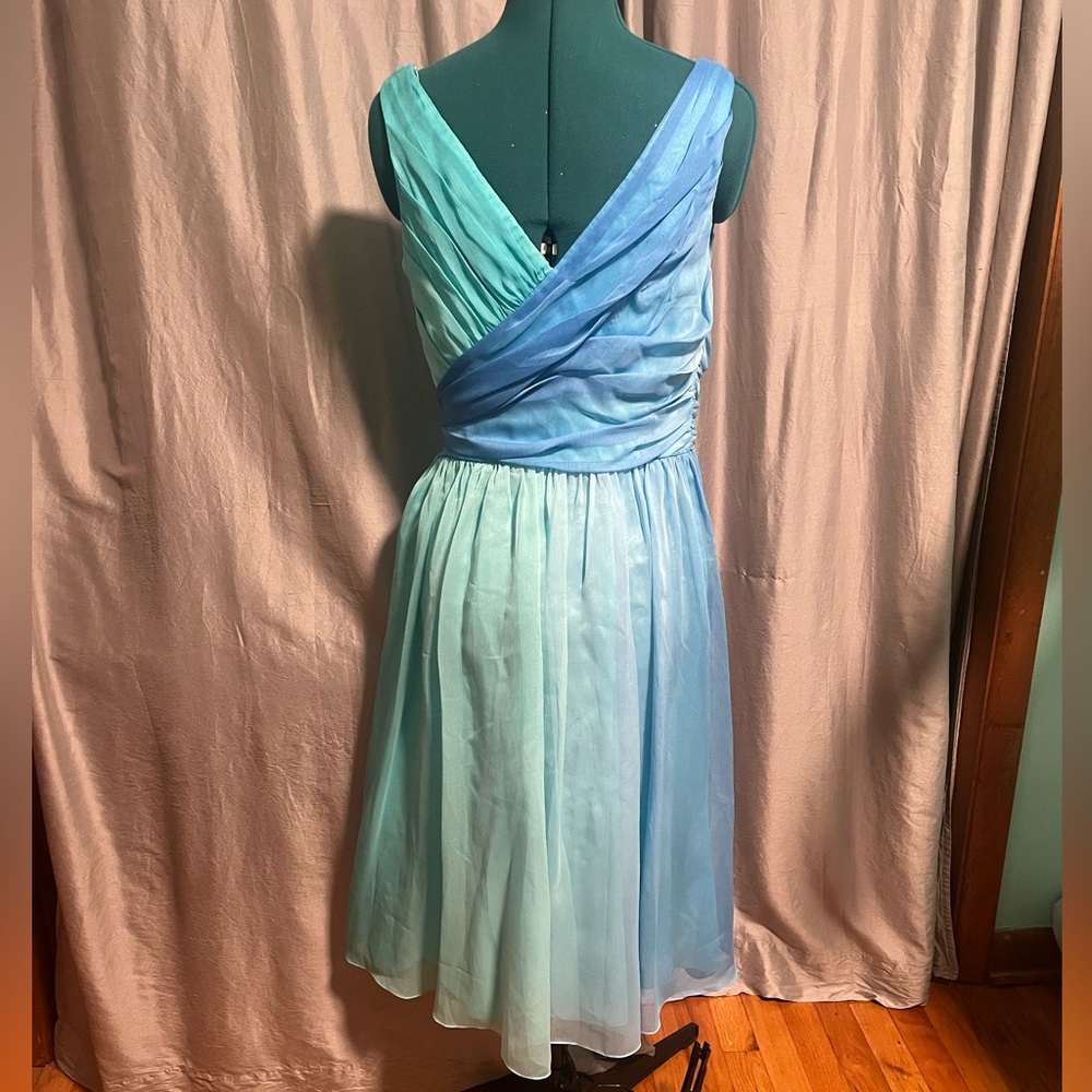 London Times blue watercolor tea dress size 10